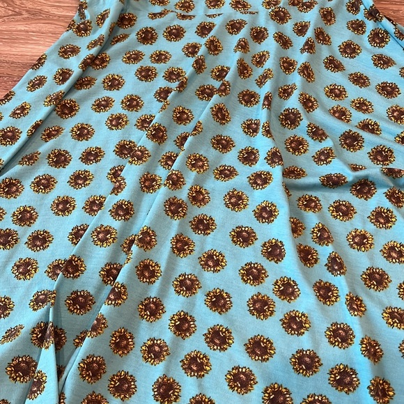 LuLaRoe Teal with Sunflowers 🌻 Nicole Dress - Picture 2 of 7